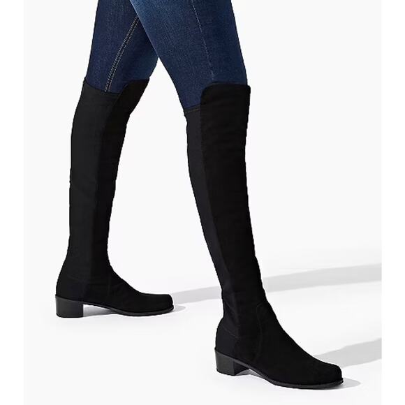 Stuart Weitzman 5050 Reserve Over the Knee High Boots Suede Block Heeled Black - Picture 16 of 16